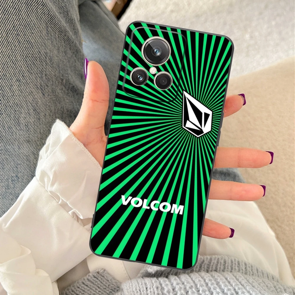 Painting V-Volcom Mobile Cell Phone Case for Realme GT 2 9i 8i 7i Pro X50 X2 C35 C21 C20 C11 C3 Black Soft Phone Cover Shell image 3