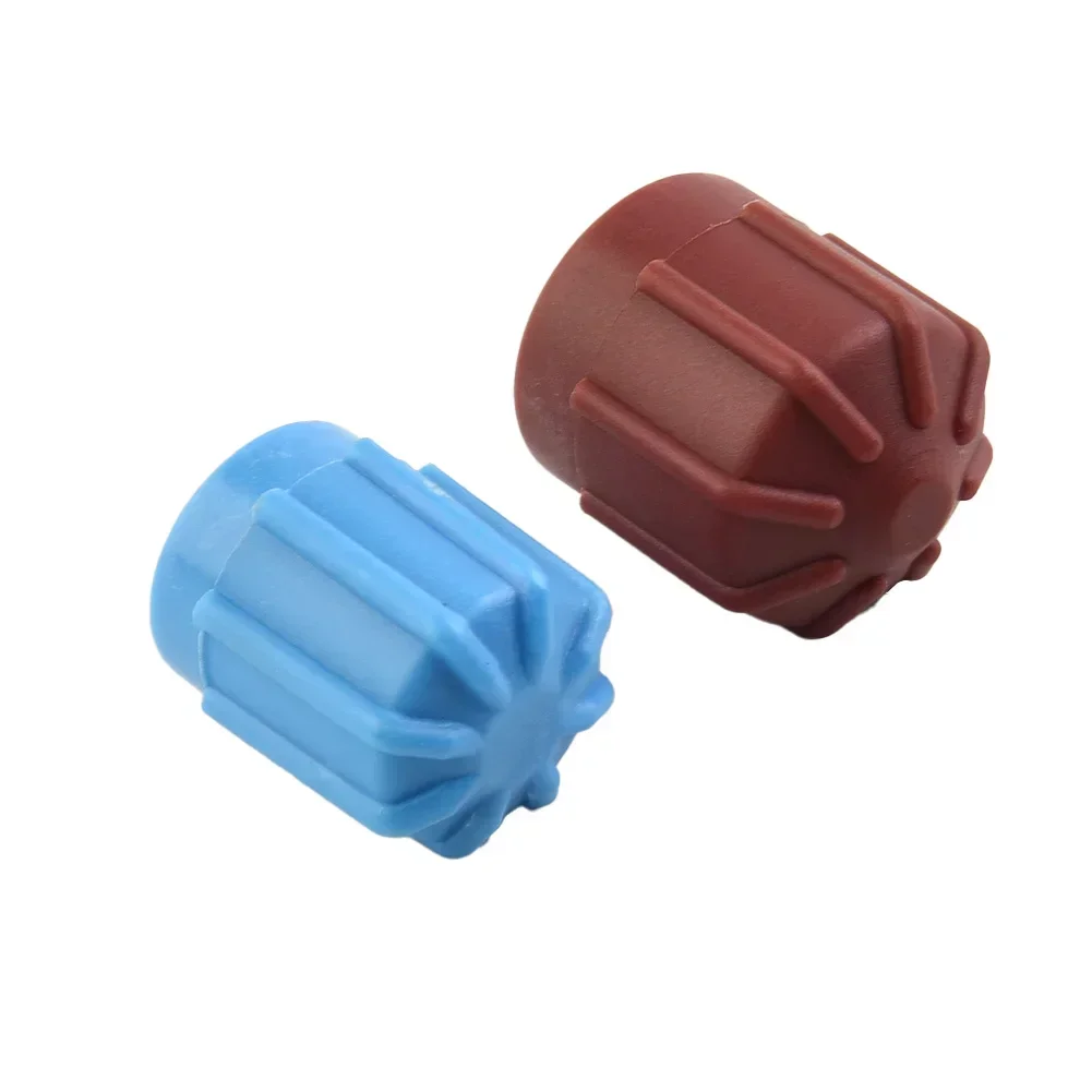 A/C Valve Cap Air Conditioning Valve Core Set Dust Cover High/Low Voltage Kit 1 Pair Plastic Refrigerant Valve Useful