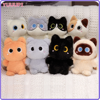 Kawaii Kitten Plush Toy Orange Black Siamese Cat Nap Sleep Throw Pillow for Kids School Home Bed Decor Hug Cushion Birthday Gift