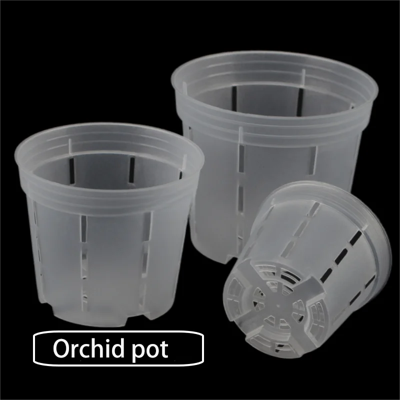 5Pcs Plastic Orchid Pots Root Control Transparent Flowerpot with Holes Bonsai Pots for Flower Breathable Orchid Planters