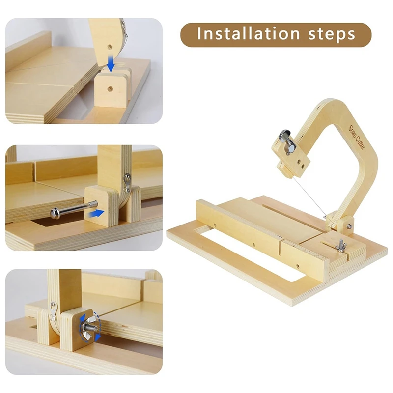 Handcrafted Wooden Soap Cutter With Adjustable Wire For Making Soap, Butter, Bread, Cake, Candles, Cheese