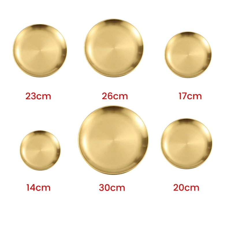 แคมป์ปิ้งจานกันสนิมวางซ้อนกันได้จานเสิร์ฟอาหารสแตนเลส 14 ซม. 1 ชิ้น