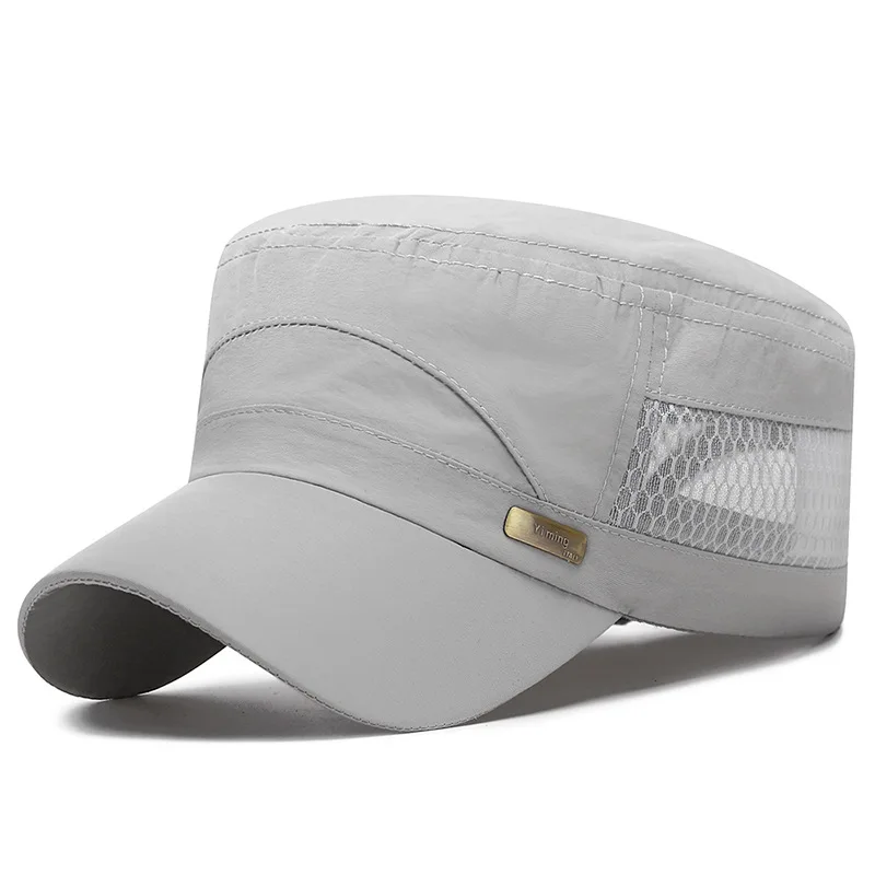 Gorra de Béisbol de Verano para Hombre, Transpirable, Ajustable, de Copa Plana, para Deportes al Aire Libre, Senderismo, Pesca