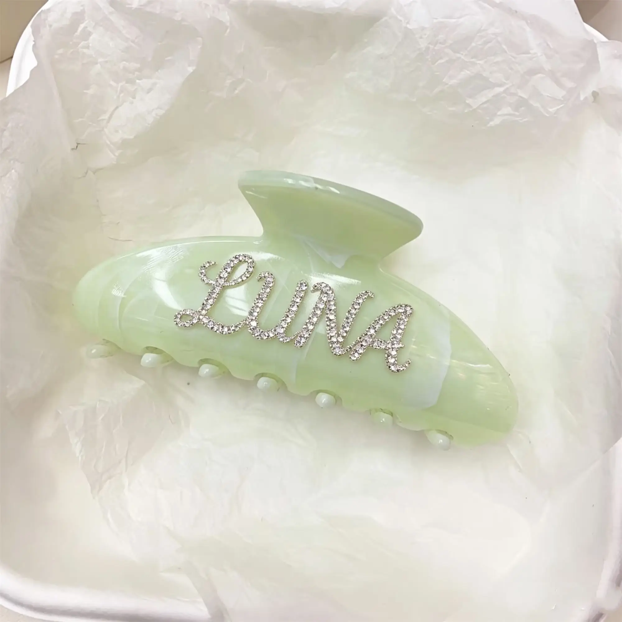 

Personalized private name custom grab clip, same style rhinestone shark clip hair grab headwear