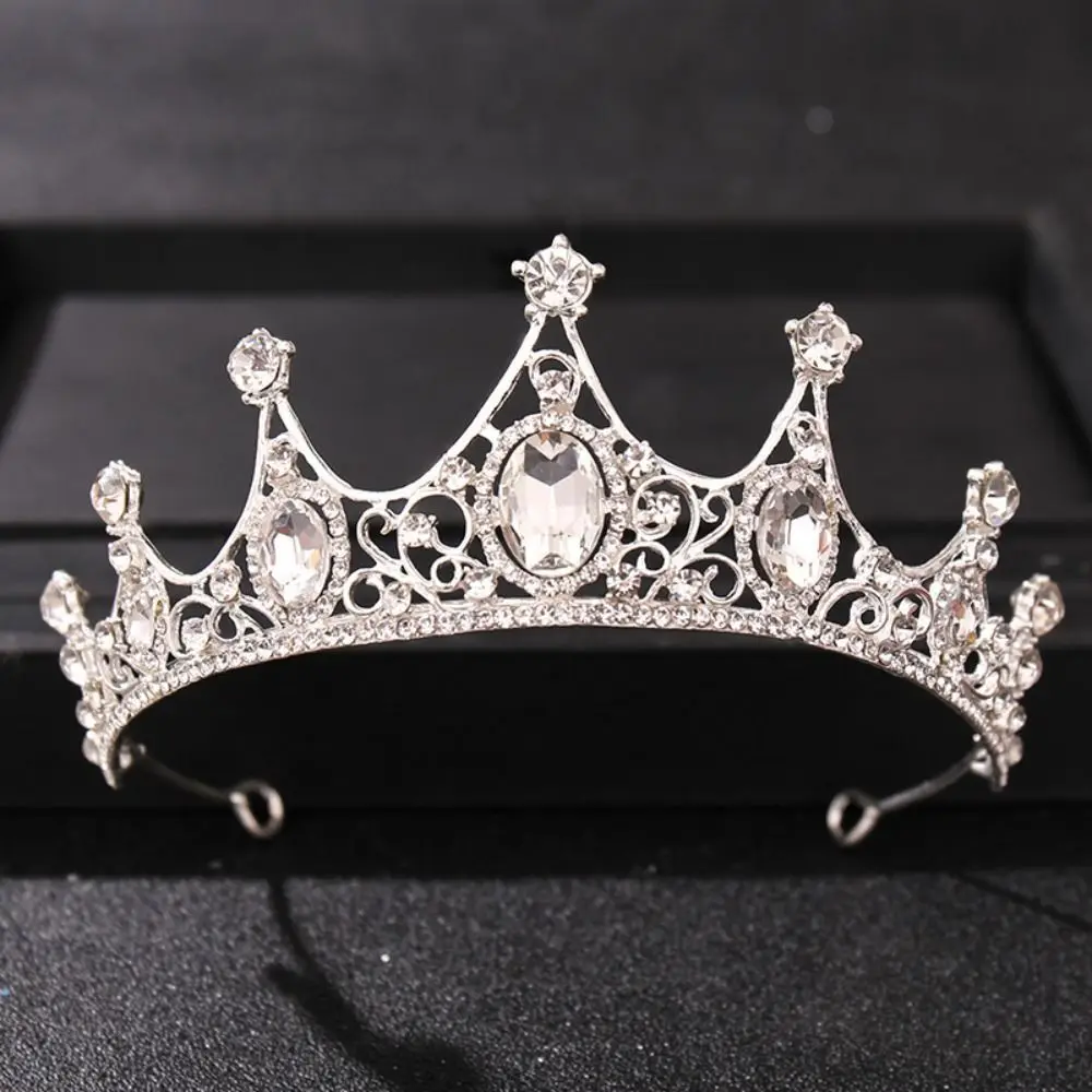 Bar Mitzvah Crown Baroque Retro Crown Hair Hoop Rhinestone Metal Princess Crowns Hair Accessories Korean Style Bride Tiaras