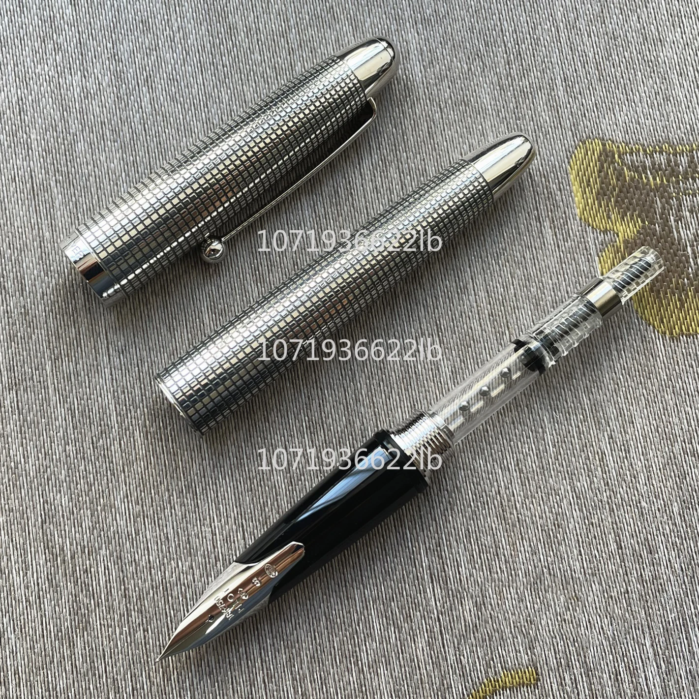 Japan PILOT FK-5MS Fountain Pen 18K Gold  Nib 925 Sterling Silver Metal Pen Holder Textile Pattern Plaid Business Writing Pen