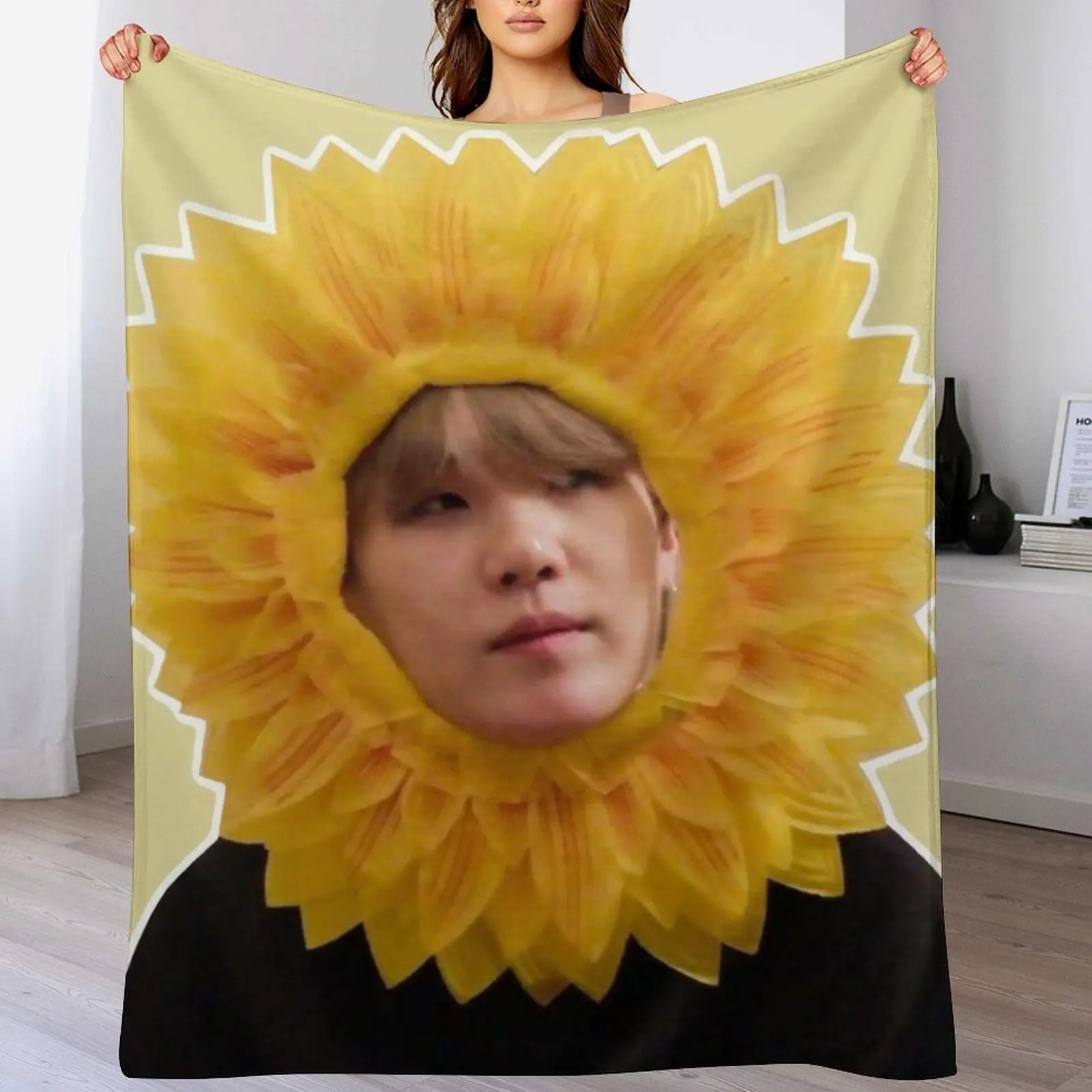 Sunflower Yoongi/SUGA Throw Blanket Soft Luxury Brand Shaggy Blankets