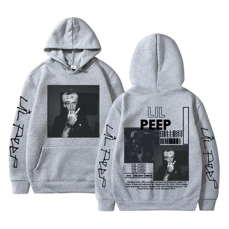 Rapper Lil Peep Hell Boy Crybaby Graphics Hoodie Men Women Hip Hop Fashion Oversized Sweatshirt Men's Casual Vintage Streetwear