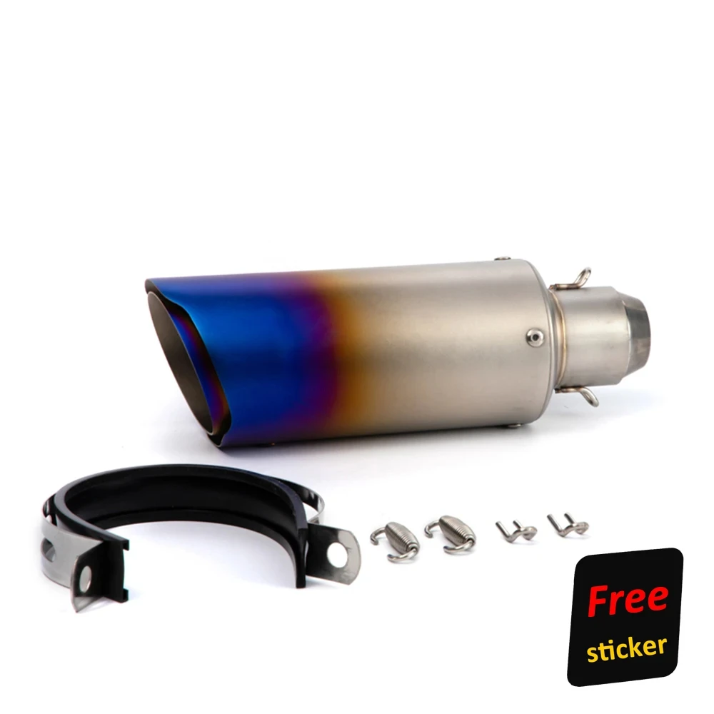 Slip-on Muffler Escape Moto Motorcycle Exhaust Pipe with Free Logo Sticker for Yamaha FZ6 R3 Ninja 400 CBR650R GSXR 600 Duke 125 view 5