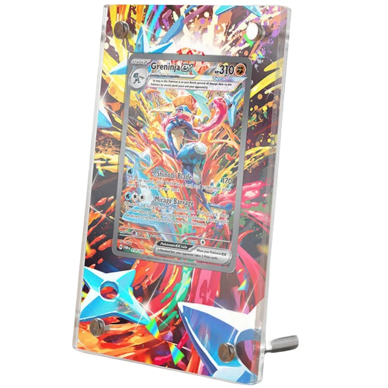 Anime Greninja New Card Brick Zapdos Squirtle Ptcg Diy Acrylic Action Toy Figures Anime Game Collection Display Rack Gift Friend