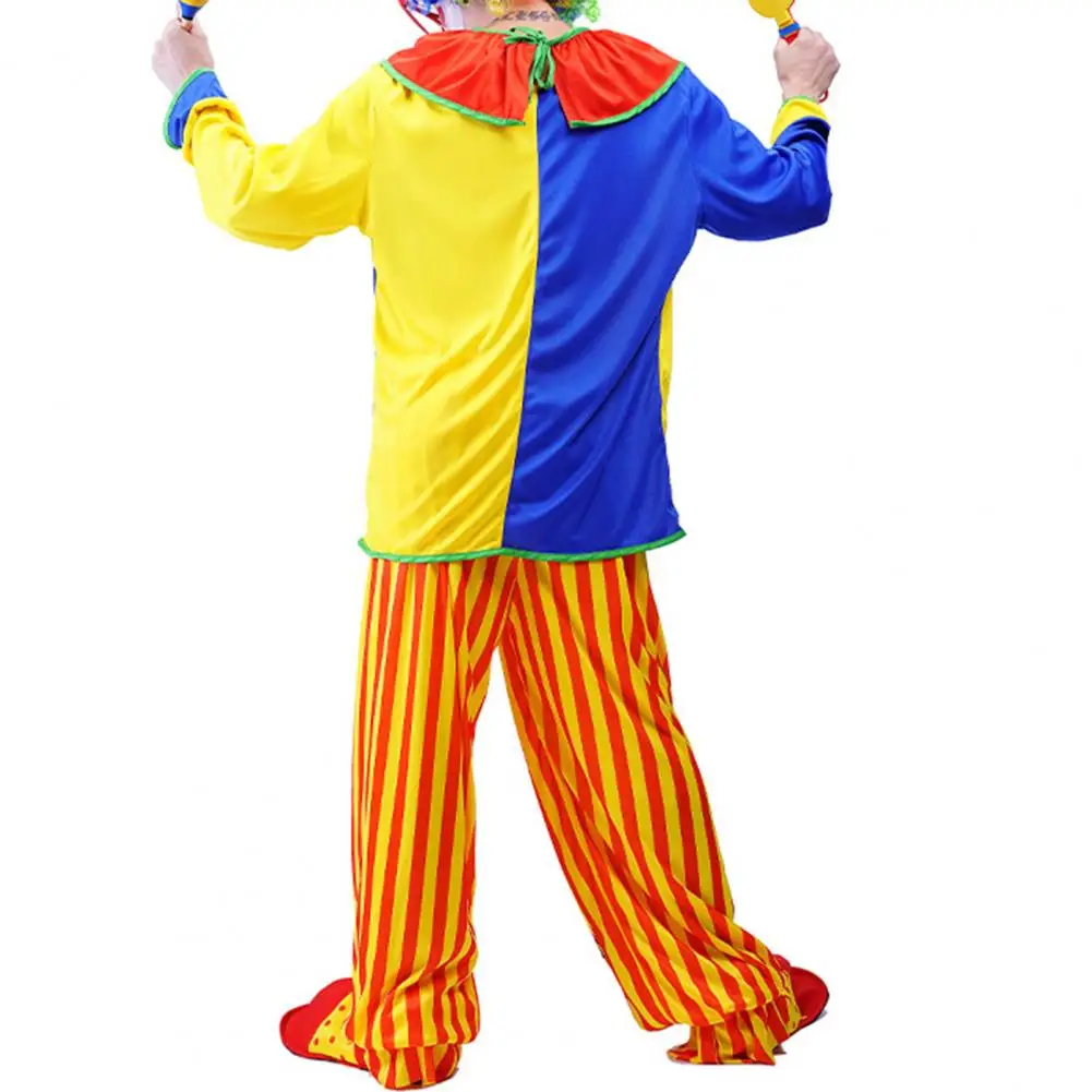 Relaxed Fit Suit Set Vibrant Adult Clown Costume Set for Easy Fun Joker Cosplay at Christmas Carnival Party Breathable for Men