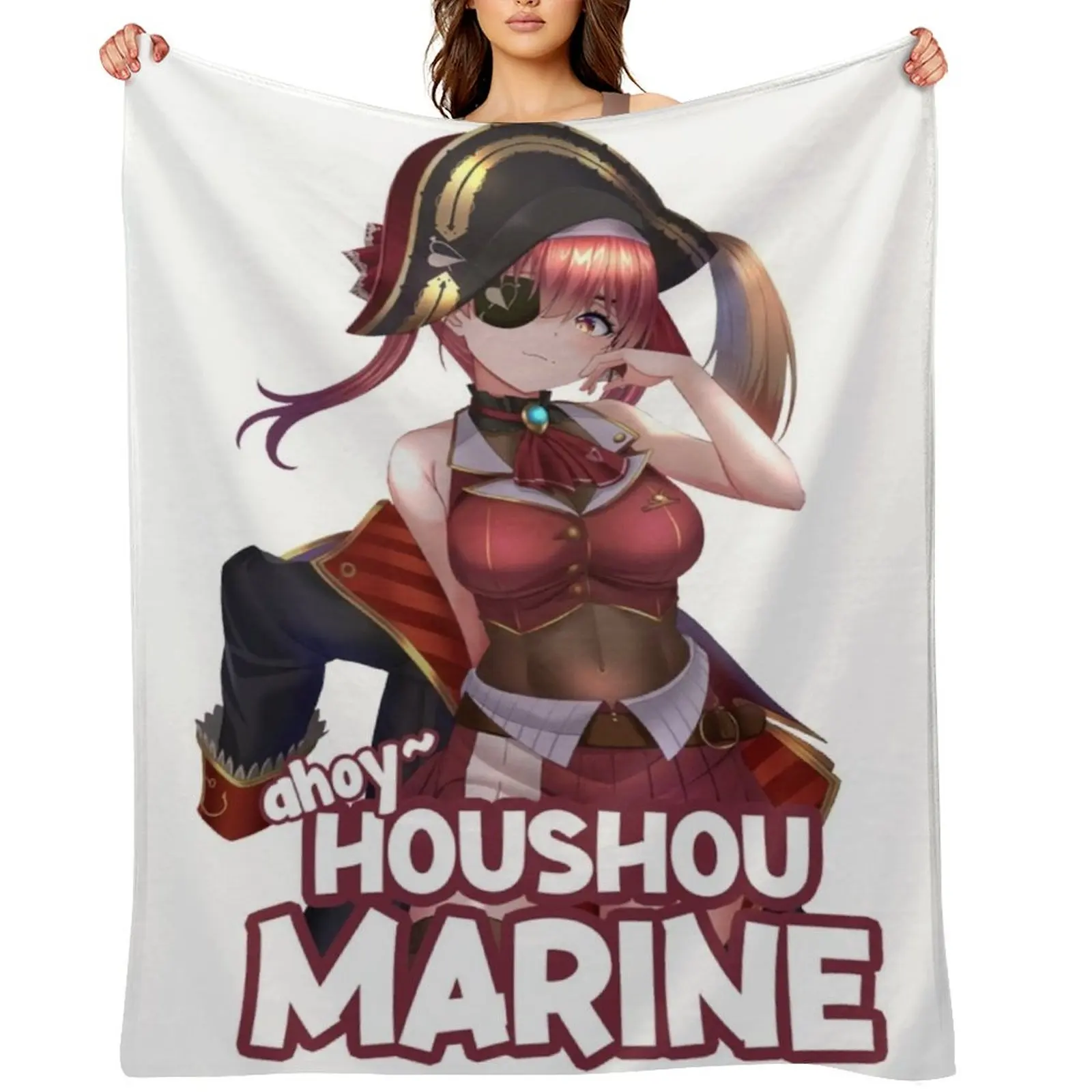 

Housou Marine - Hololive Throw Blanket Furrys Flannel Bed Blankets Sofas Of Decoration Blankets