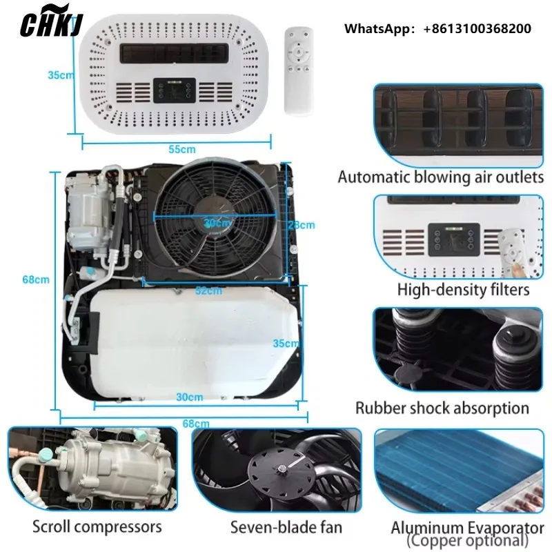 CHKJ Top Mounted Battery Dc 12v24v Truck Cooling Car air Conditioner Car air Conditioner for Van Truck Parking Sleeper
