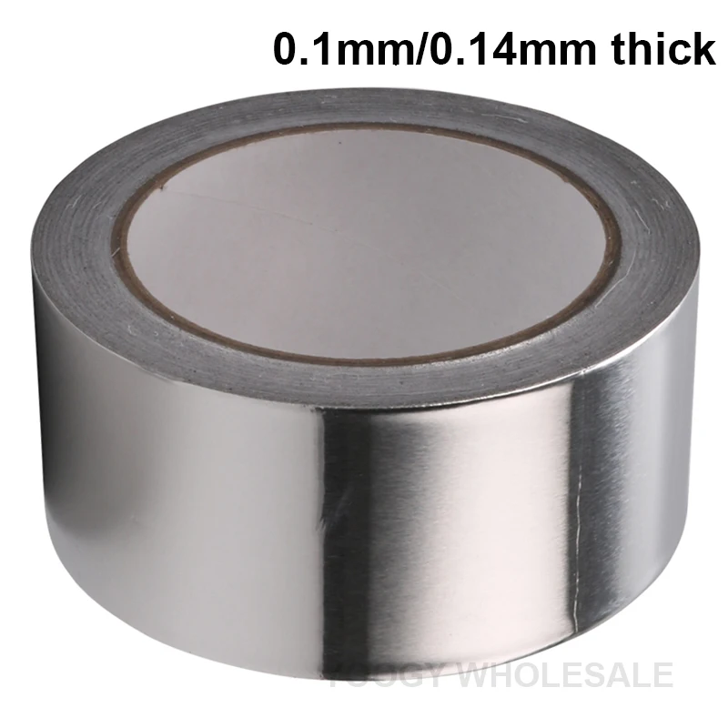 

10mm~50mm~100mm Adhesive Aluminum Foil Tape for EMI shielding, Kitchen Smoke Extraction Pipes Wrap, 20/25meters/roll