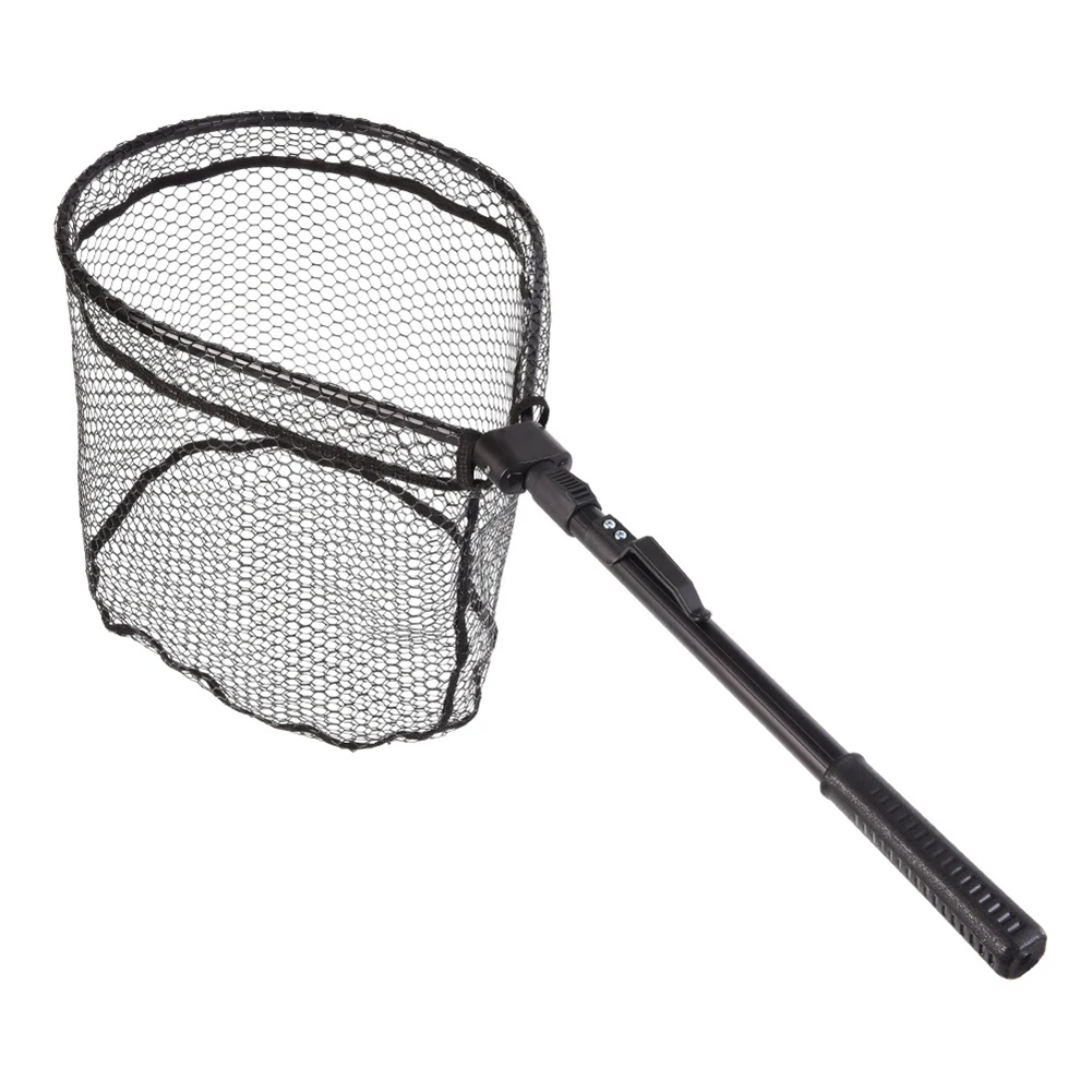 Folding Fly Fishing Hand Net Aluminum Alloy Fly Fishing Folding Hand Net Lightweight Quick Folding Hand Copy Net