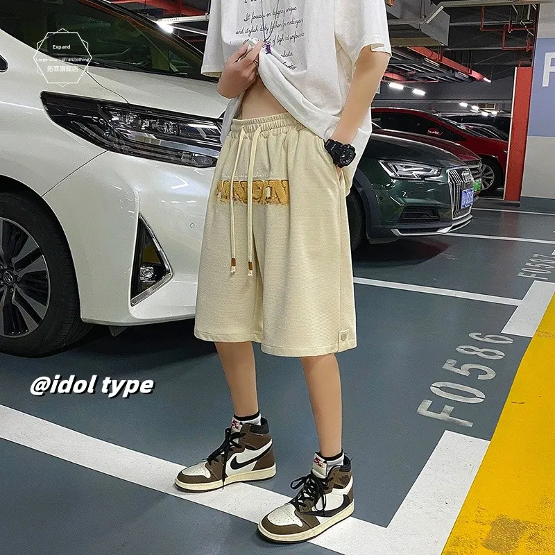 

American Sle Baskeall orts Men's Summer Retro Trendy Loose Large Size Sports Five-Quarter Pants Youth Vitali Sle