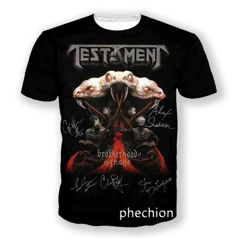 phechion New Fashion Men/Women Testament ROCK 3D Print Short Sleeve T-Shirt Casual Hip Hop Summer T Shirt Tops S147