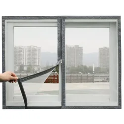 Malla de malla para ventana de insectos, cortina antimoscas para interiores, tul de verano Invisible antimosquitos, mosquitera con cremallera personalizada extraíble