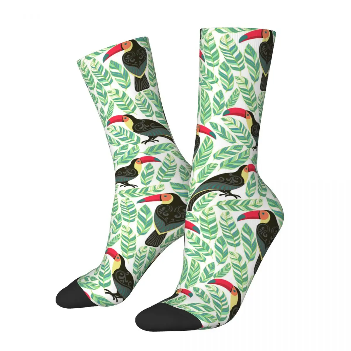 Seamless Pattern With Toucans And Tropical Leaves Adult Socks,Unisex socks,men Socks women Socks