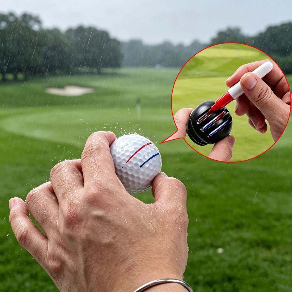 FzcSpeed Waterproof Golf Ball Marker Pen Plastic Ballpoint Pen Fade-Resistant Alignment Tool Portable Outdoor Golf Accessories