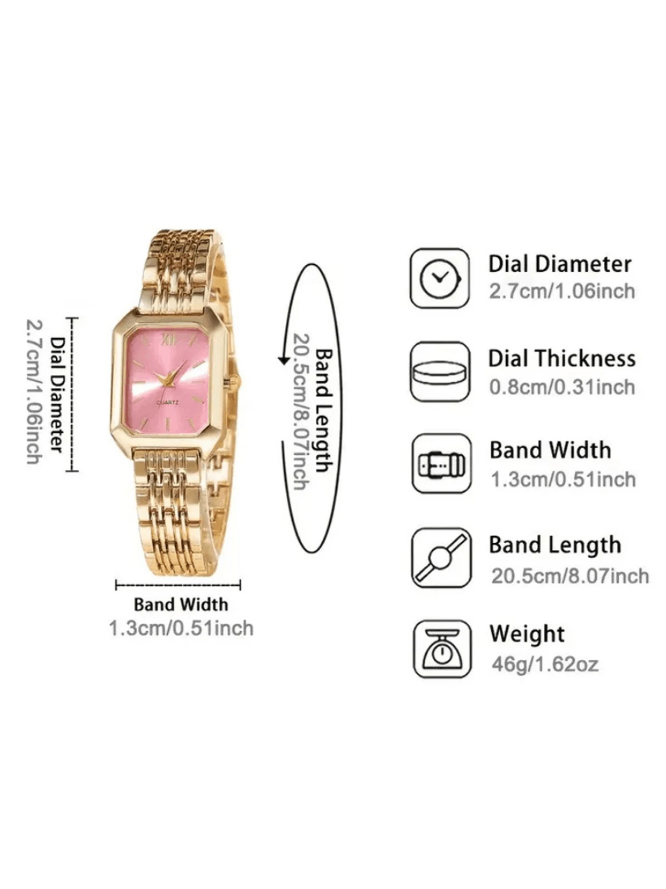 2pcs Elegant Women'S Watch Gift Set, Fashionable Romantic Heart Chain with Quartz Watch Set, Classic Retro