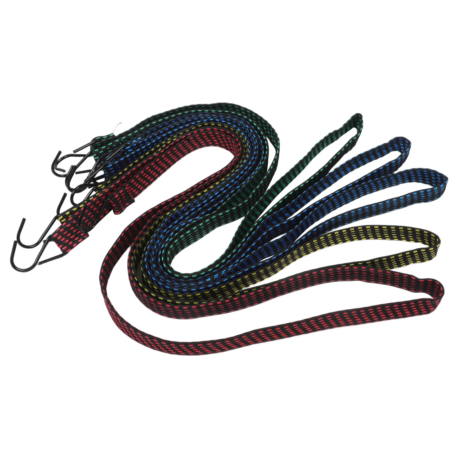 

5 Pcs Elastic Tie Rope with Hook Heavy Duty Bungee Cords Straps for Luggage Cargo down Ropes Hooks Belt Polypropylene Yarn
