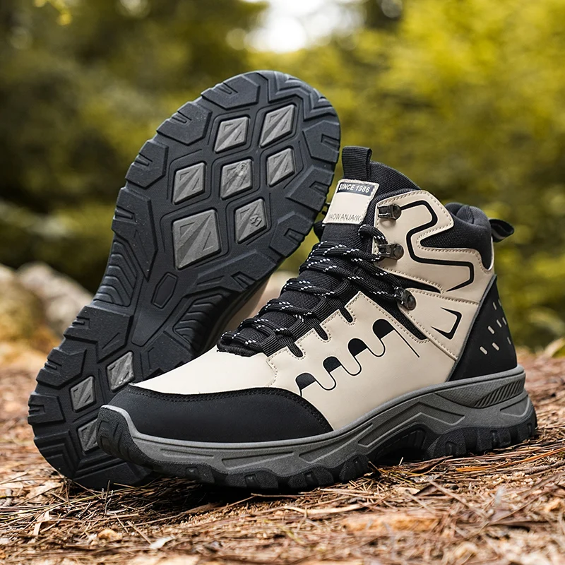 

Men's high top boots four seasons casual fashion new soft sole anti slip comfortable outdoor high top boots fashion work boots