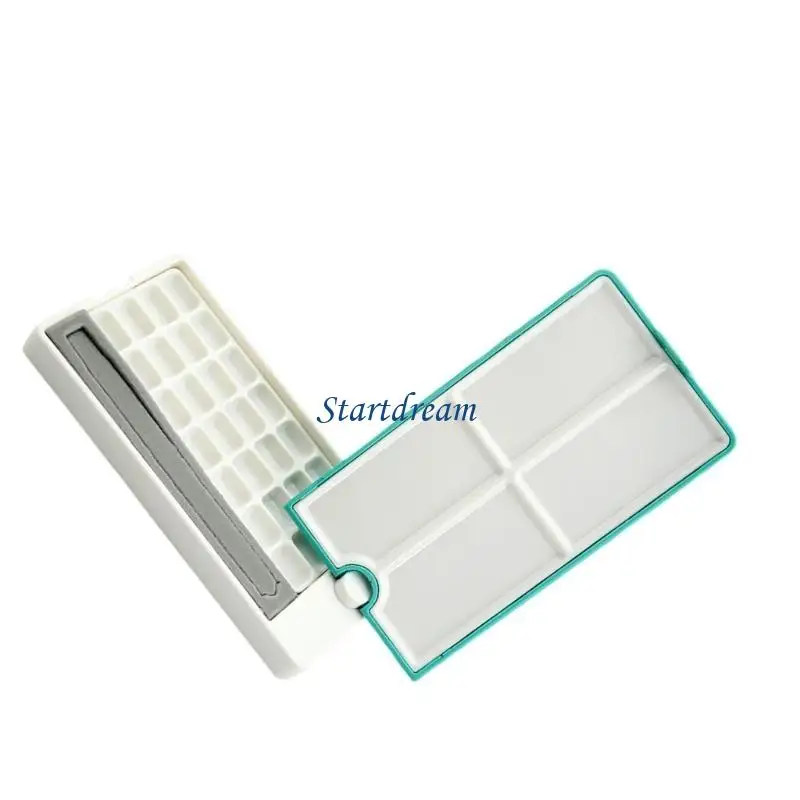 علبة لوحة تدوير ألوان مائية نصف مقالي علبة طلاء لوحة ألوان مائية فارغة للفنانين K92C #3