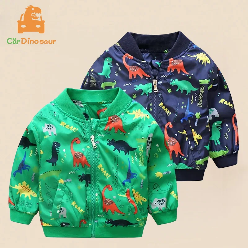 

2025 New Spring Autumn 2 3 4 6 8 10 Years Children Baby Zipper Outwear Handsome Cartoon Baseball Sports Jacket For Kids Boys