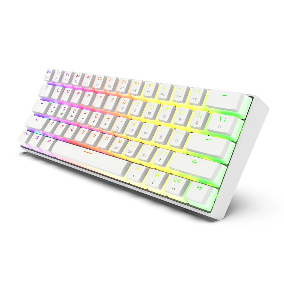 Teclado Mecânico com Fio Gateron Optical Switch Pudim Keycaps Rgb 61 Teclas Teclado para Jogos Hot Swappable Gamakay-mk61