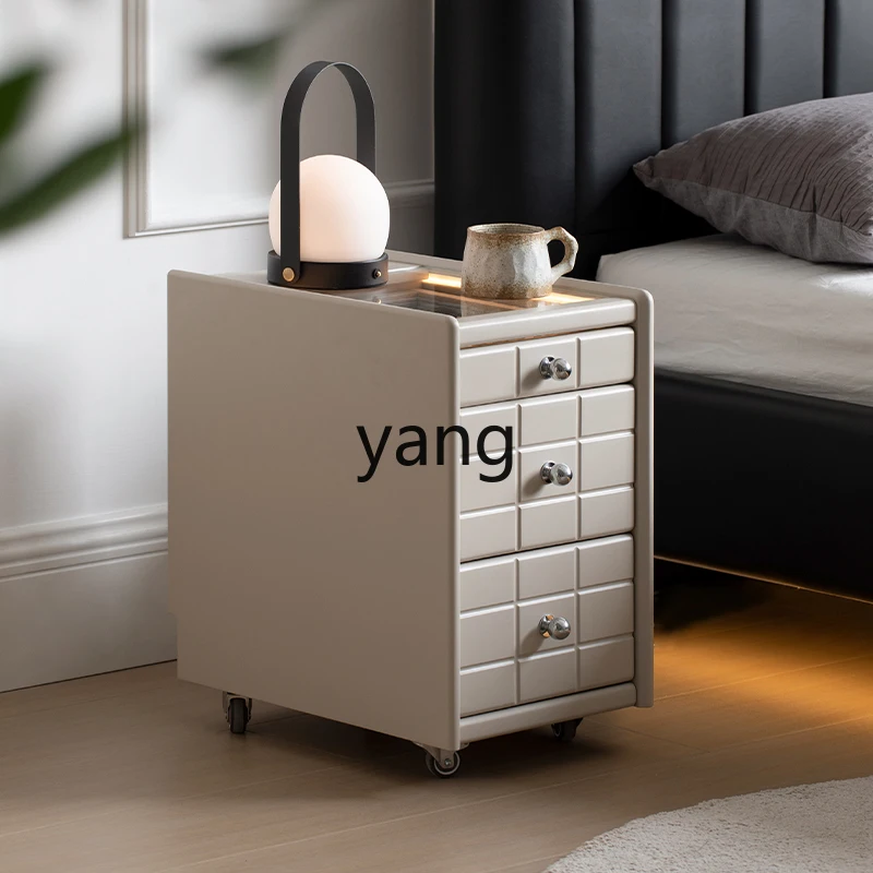 YJQ modern simple bedside table mini ultra-narrow small storage removable bedside rack