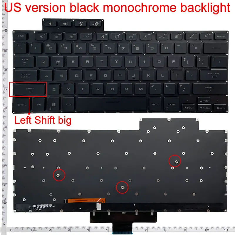 Nowość dla Acer Zephyrus ROG 16 G16 GA503 GA503Q GA503QR GA503QS 15 G15 GU603 GU603H US podświetlana klawiatura — zdjęcie produktu 2