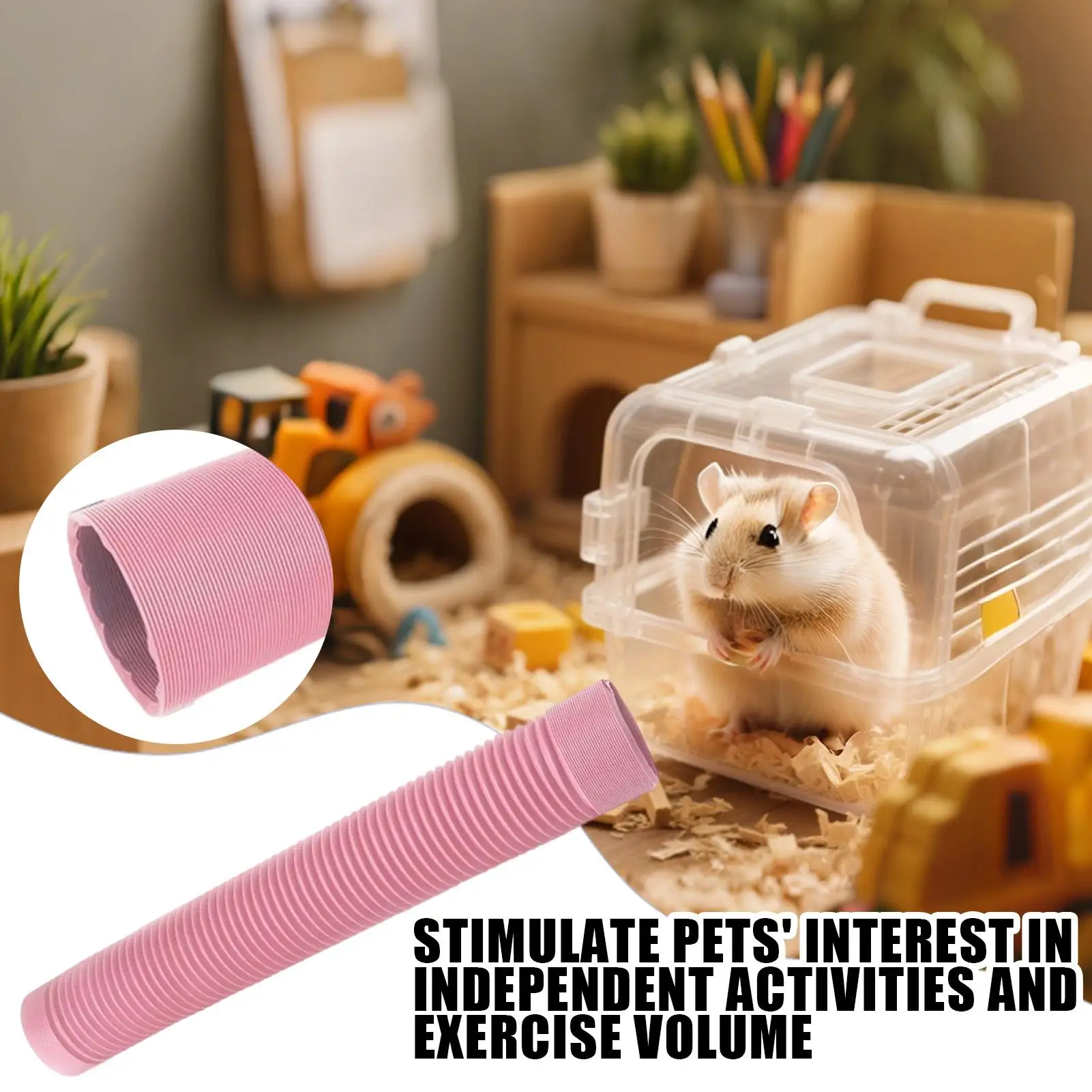 Hamster Play Tunnel Retractable Play Tunnel For Small Animals Space-Saving Chew Toys For Small Animals Hedgehogs Chinchillas view 2