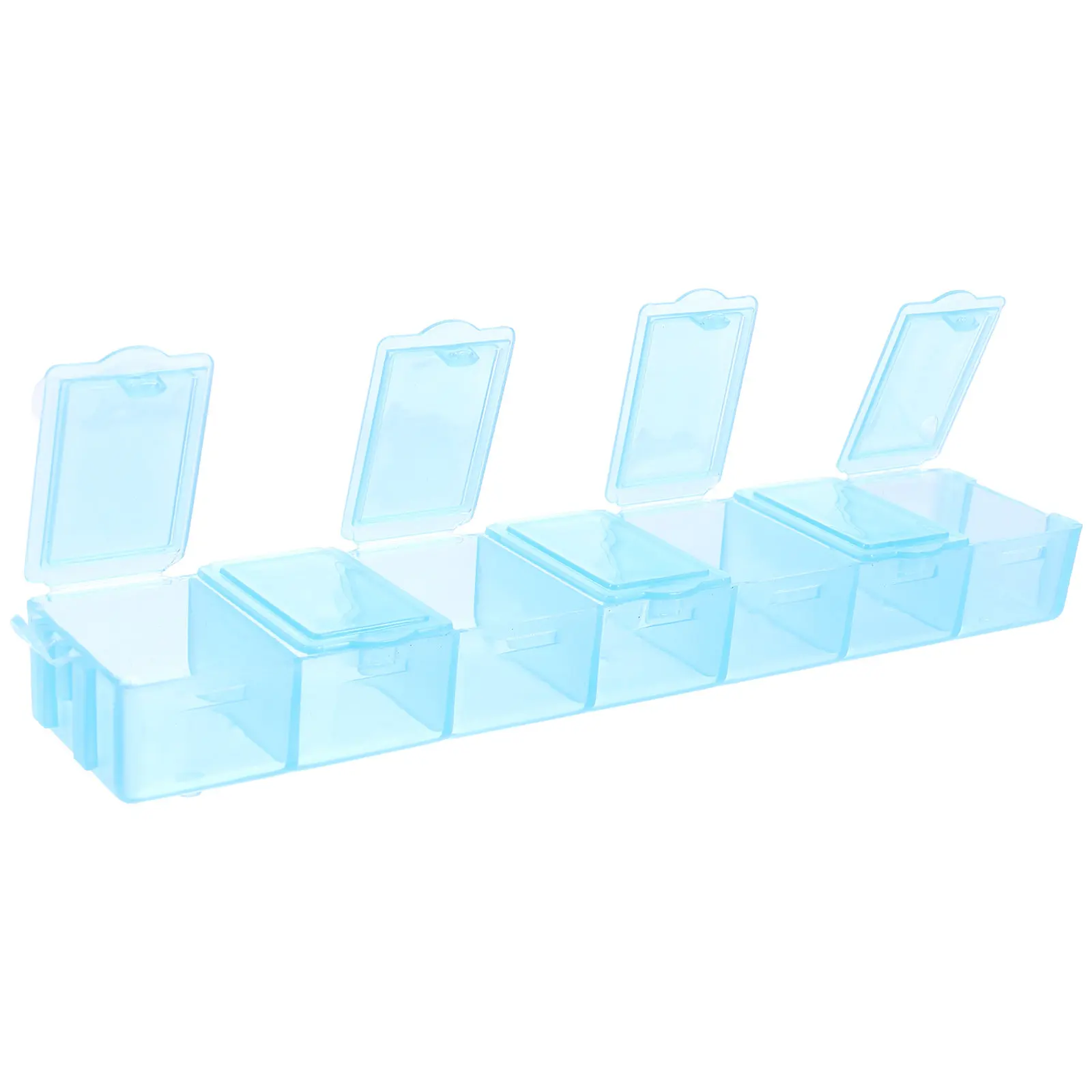 1Pcs Easy-Use Pill Organizer 4-Section Medicine Storage Box Odorless Sturdy Plastic Daily Weekly Tablet Dispenser