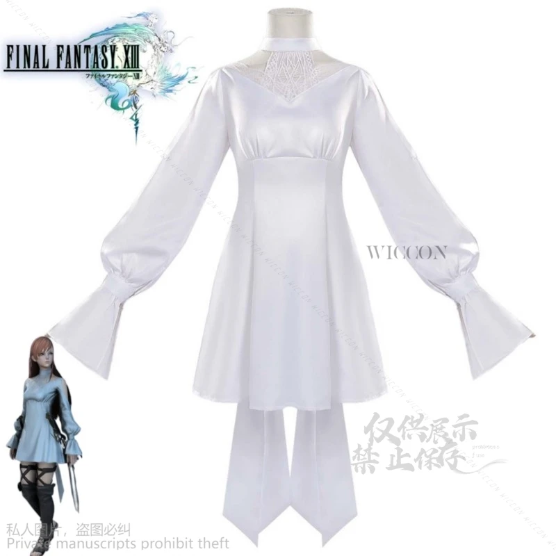 Game Ryne Minfilia Cosplay Costume Finall Fant XIV:A Realm Reborn FF14 FFXIV White Lace Dress Anime Halloween Sexy Woman Suit