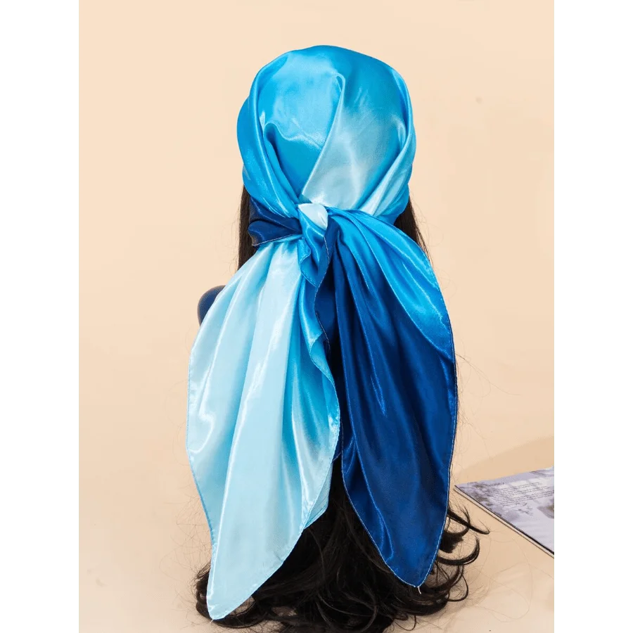 Women's 90cm Satin Oil Painting Printed Scarf