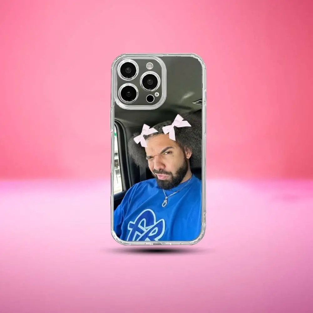 Custodia per telefono Funny Singer D-Drake Rapper per iPhone17,16,15,14,13,12,11 Plus,Pro Max Cover morbida e trasparente