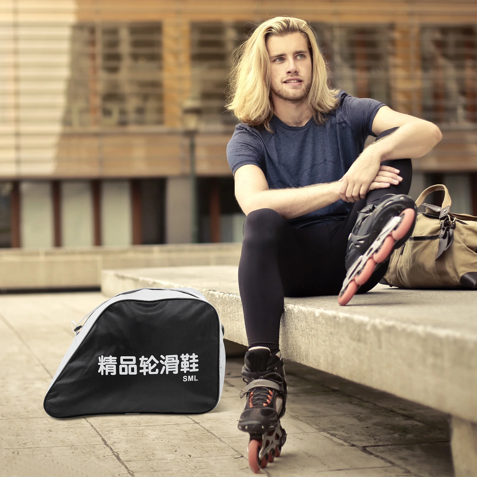 

Skate Bag Oxford Cloth Thick Material Roller Skate Pouch Portable Storage Container for Ice Skating Skating Accessory