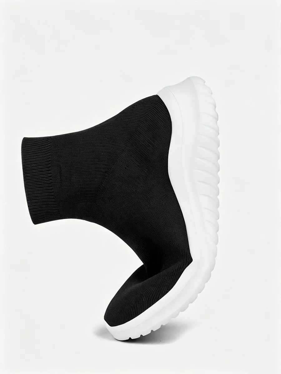 Fashion Women's Black Sports Shoes Men's Sock Shoes Breathable Lightweight Sneakers Casual Shoe Zapatos De Mujer Size36-45