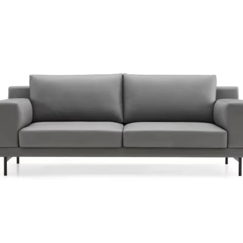 

High-quality, durable leather modern double office sofa combination, commercial high-density sponge, optimum comfort