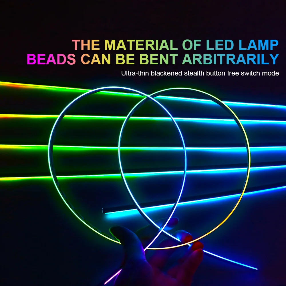 RGB Symphony Ambient Light Parts 64 Colors 35cm/75cm/110cm LED Light Strip Atmosphere Lamp Car Accessories