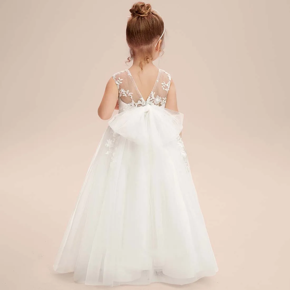 YZYmanualroom Tulle Flower Girl Dress A-line Scoop Floor-Length 2-15T