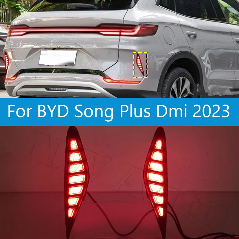 

Для BYD Song Plus Dmi 2023, задний бампер, светодиодный стоп-сигнал, указатель поворота, задние фонари, модифицированные задние противотуманные фары