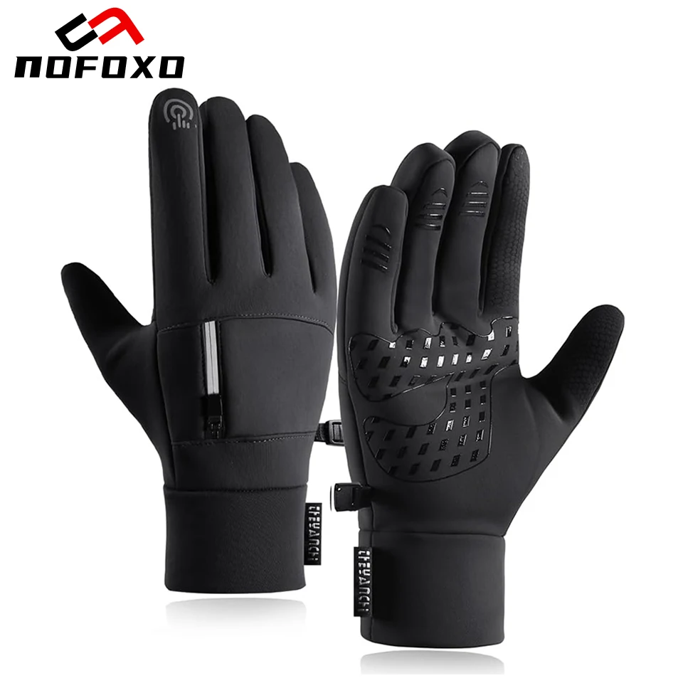 AliExpress nofoxo NOFOXO Winter Outdoor Cycling Gloves Warm Fleece Thermal Thick Gloves Touch Screen Windproof Anti-Slip Waterproof Ski Gloves