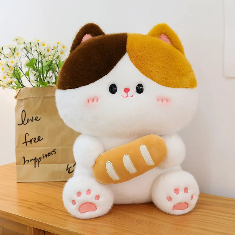 1pc 30cm/11.81in Cute and Cute Bread Cat Plush Toy Doll Birthday Gift for Sleeping Puppet Ragdoll Girl