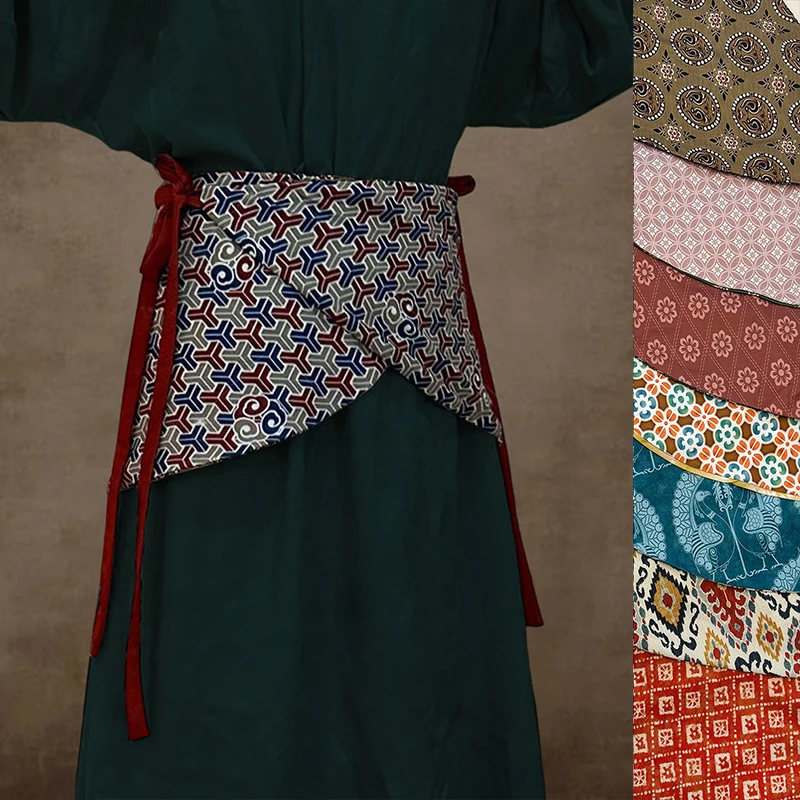 Ethnic Style Hanfu Dress Decor Wide Belt Ancient Fabric Lady Lace-up Waist Cover Cheongsam Dress Decor Waistband Kimono Corset