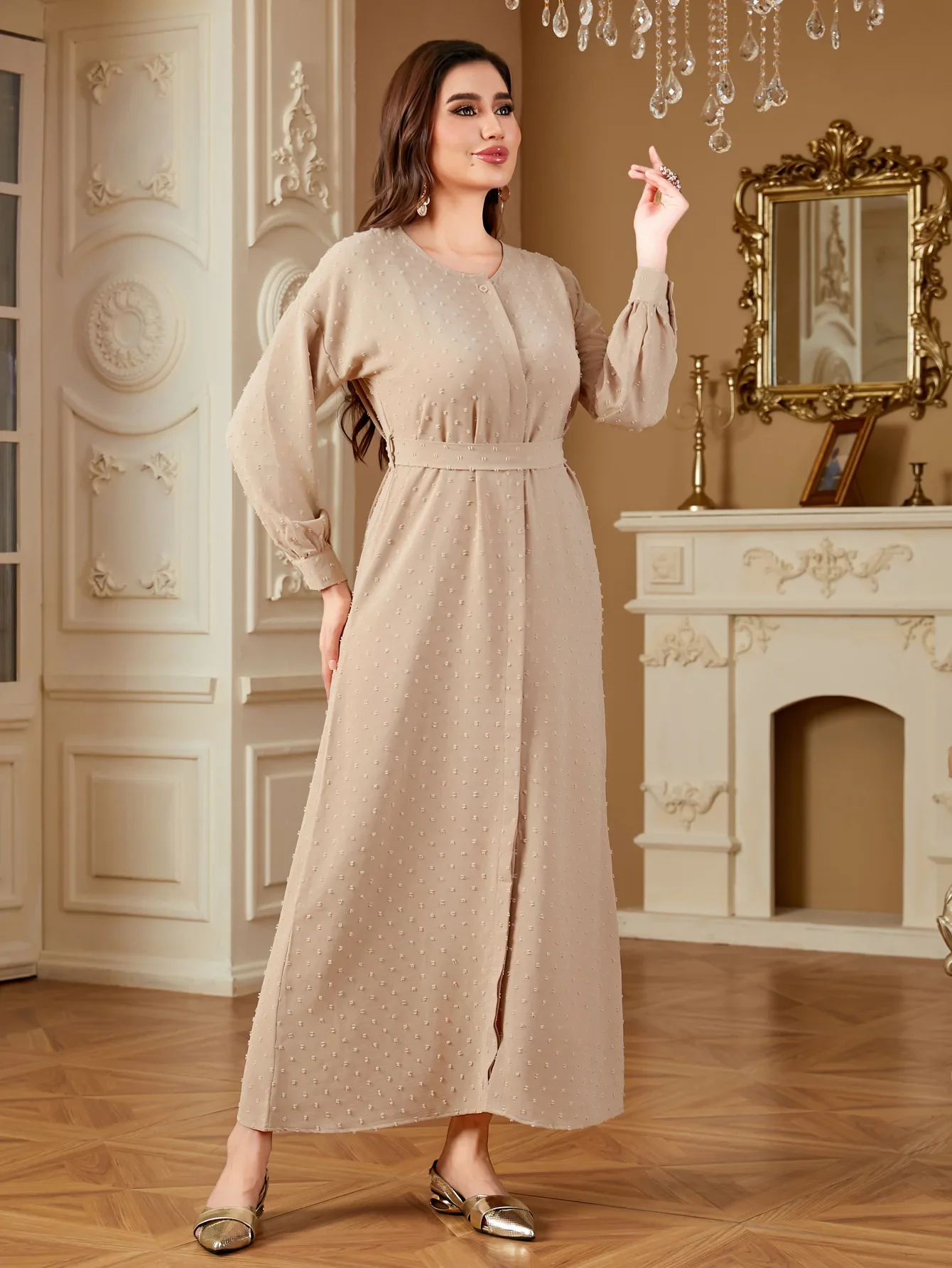 

Женское мусульманское платье с длинным рукавом, абайя, повседневный кафтан, макси-платье, джеллаба, турецкий кафтан, одежда для Рамадана, исламская одежда, платья.