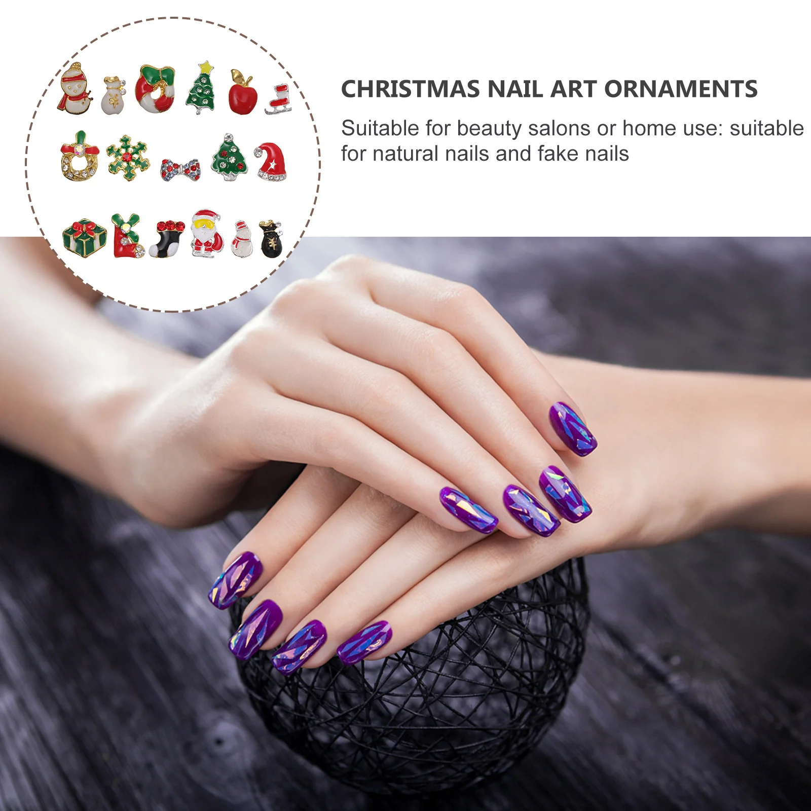 

20Pcs Christmas Nail Studs Rivet Exquisite Alloy Nail Art Design Eyecatching Manicure Accessories Manicure Rivet
