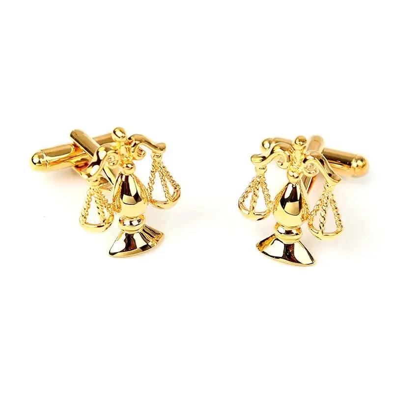 Cartoon Libra Gold French Shirt Cufflinks Men, Managing Director Cuffs Sleeve Staples