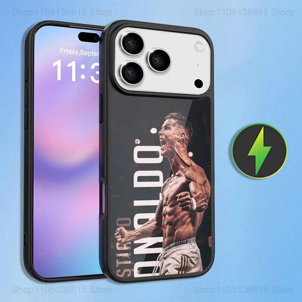 FOOTBALLSPORT Case  For iPhone 16,15,17,14,13,12,11,Pro,Max,Plus, R-ROnAlDo Cr7 Mini,Magsafe,Magnetic Wireless Charging Case